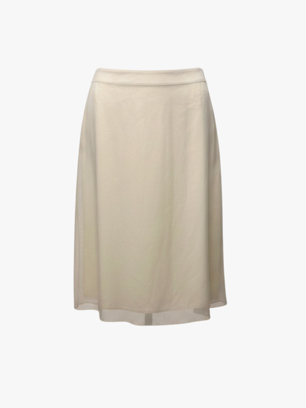 AMI Paris Seiden Midi Trapeze Rock Weiß Damen