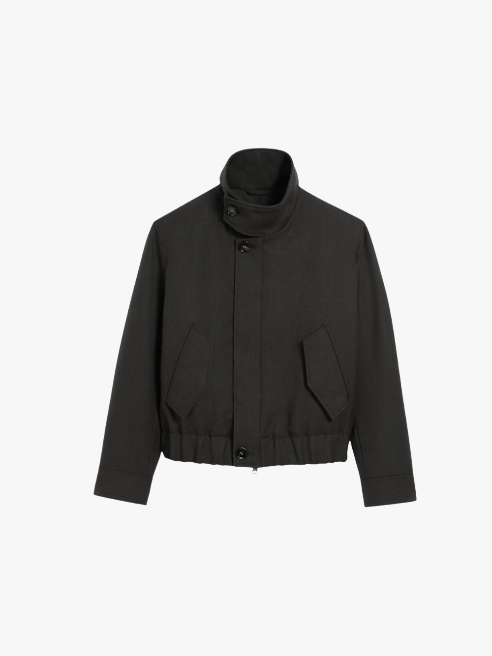 AMI Paris Harrington-Jacke aus Wolle Schwarz Damen