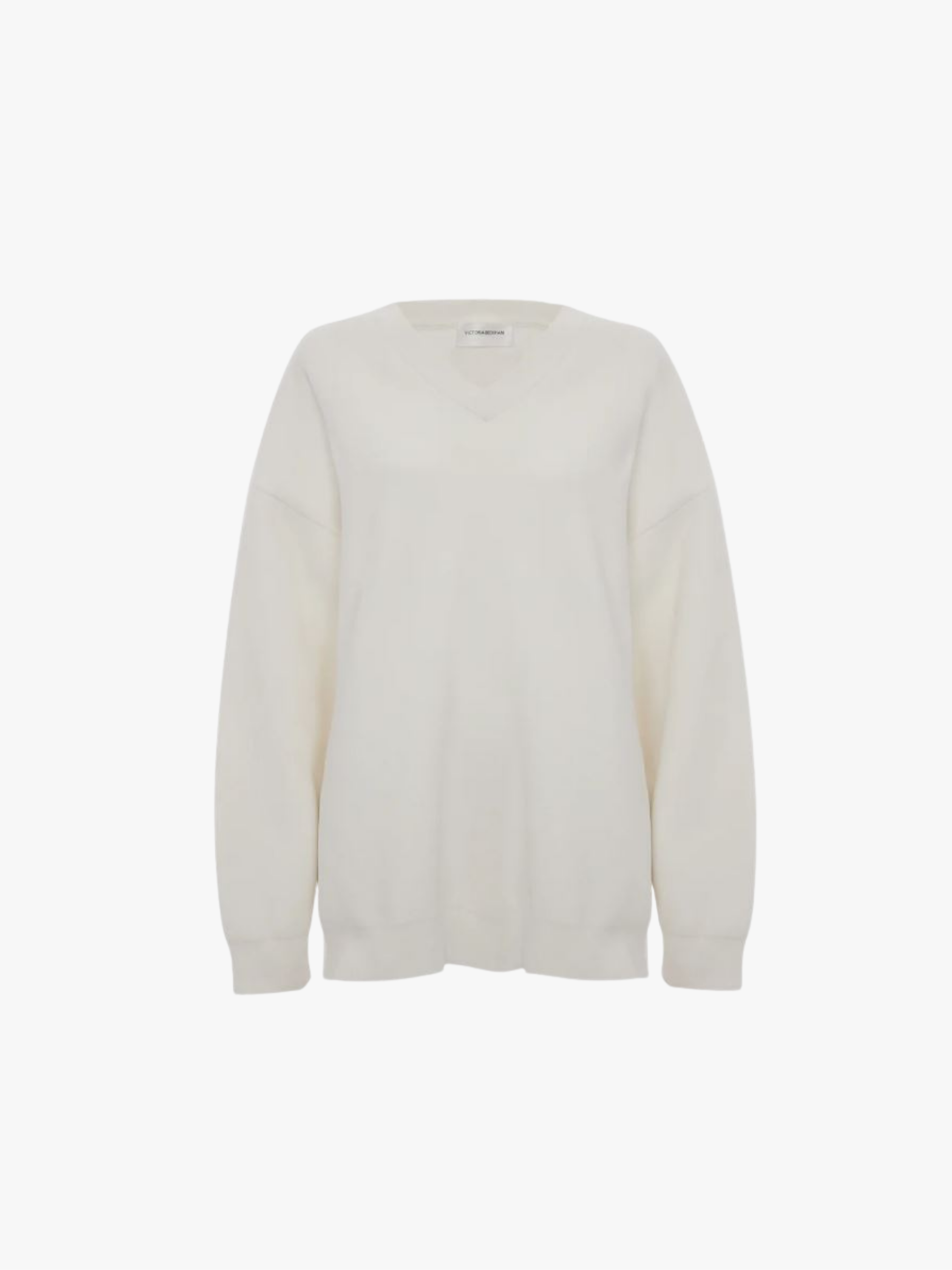Victoria Beckham Relaxed Fit V-Neck Jumper White Women