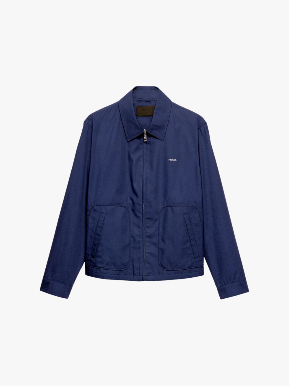 Prada Blousonjacke aus Baumwolle mit Kragen und Reißverschluss Blau Herren
