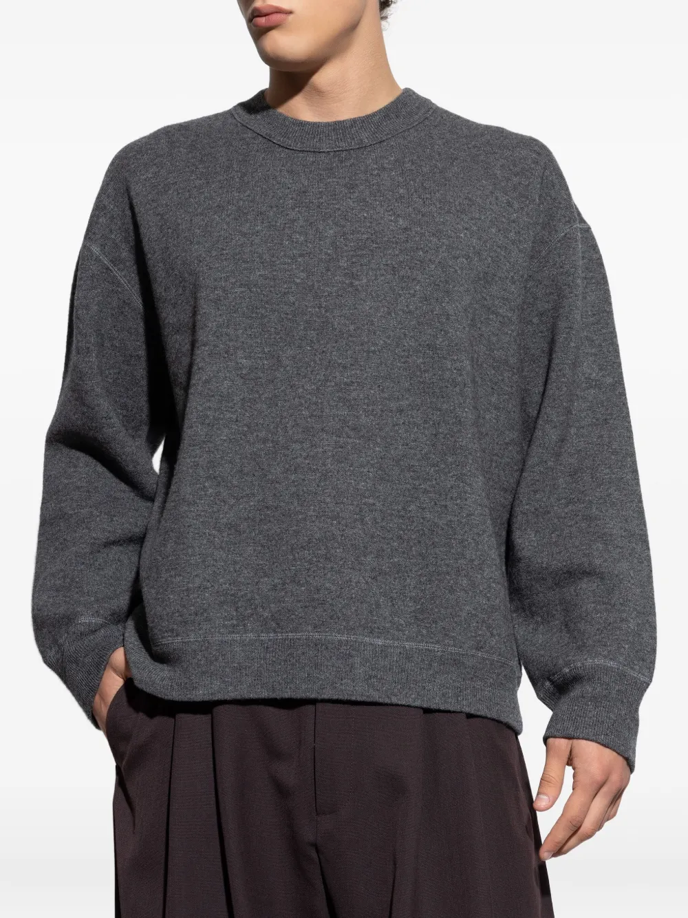 Studio Nicholson Moray Pullover mit rundem Ausschnitt Dunkelgrau Herren