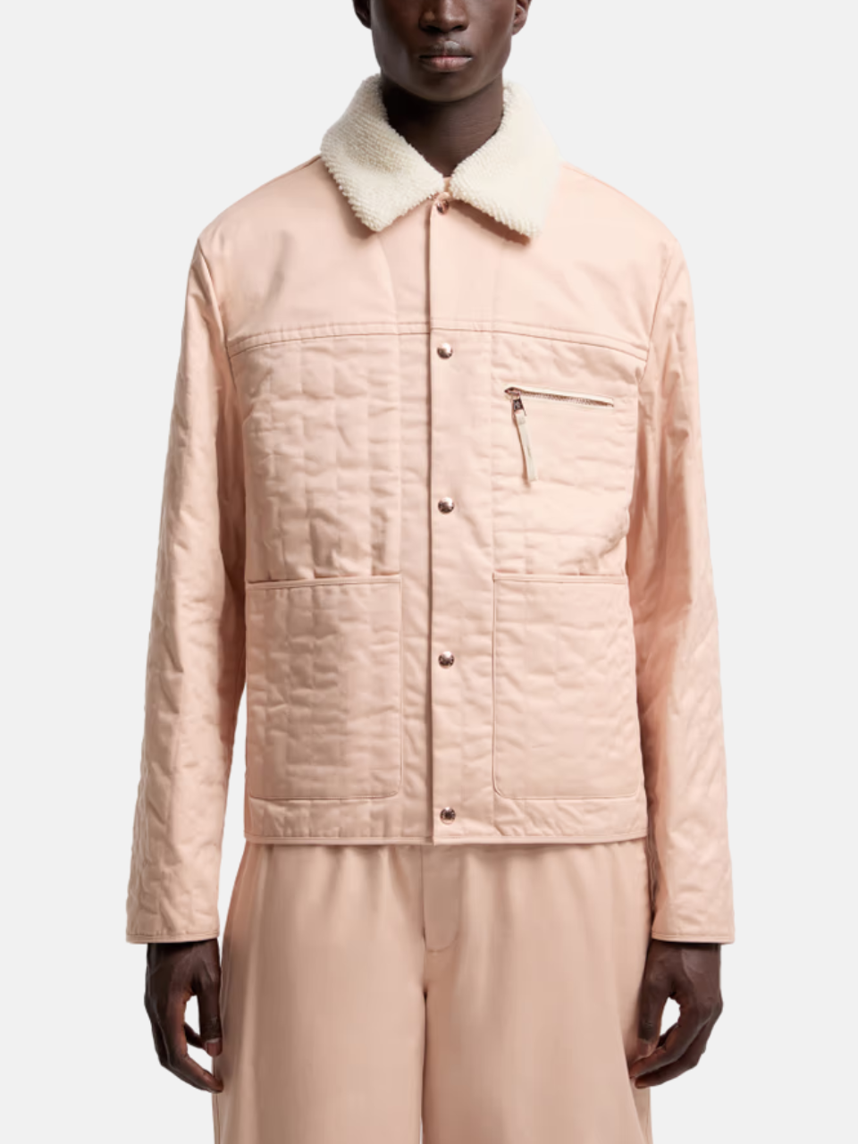 Moncler x Gilga Farm by Donald Glover Kishus Gepolstertes Shirt Jacke Lachs Herren Moncler x Gilga Farm by Donald Glover Kishus Gepolstertes Shirt Jacke Lachs Herren
