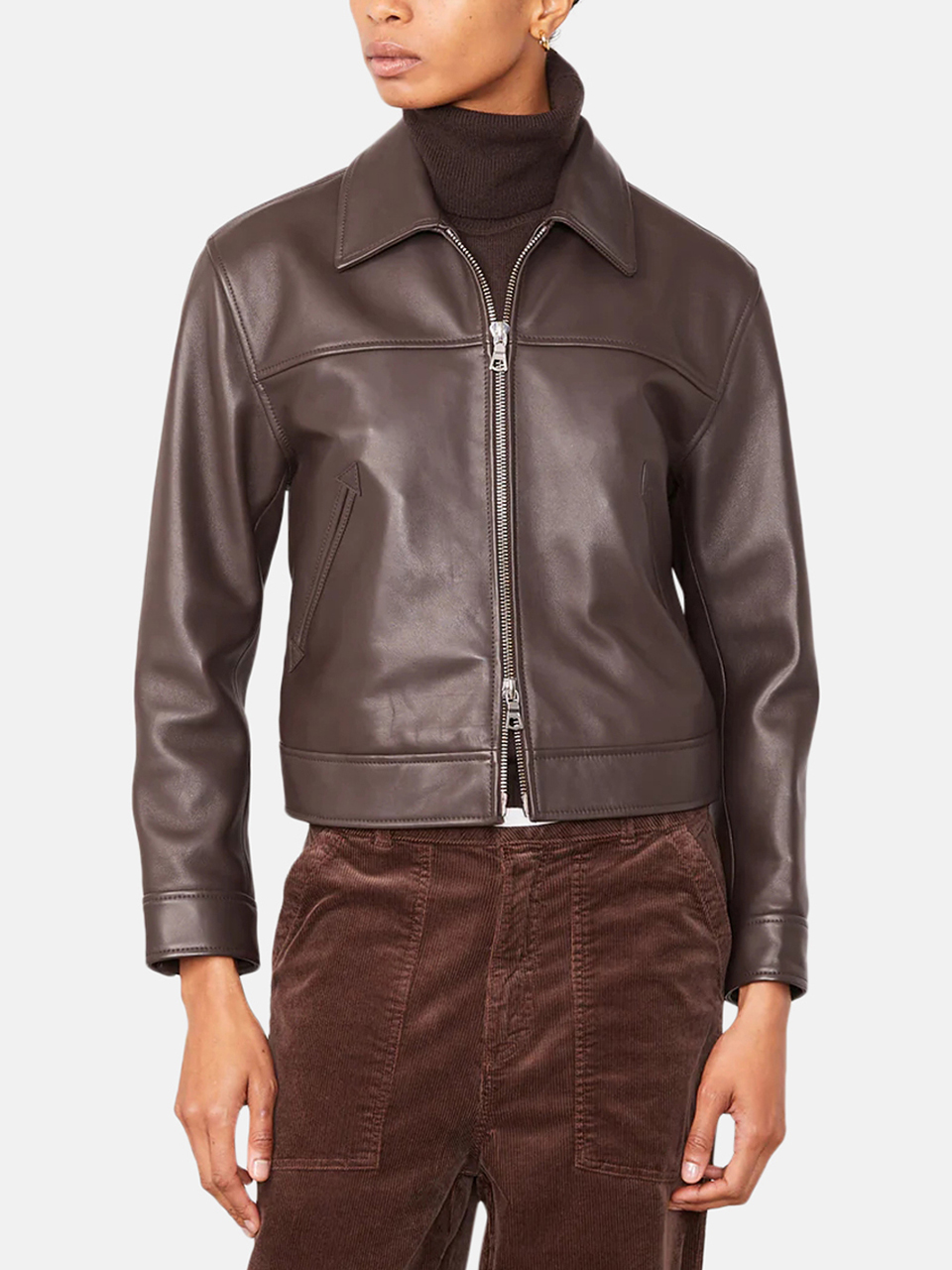 Officine Générale Miray Blouson Strukturierter Stoff Dunkelbraun Damen