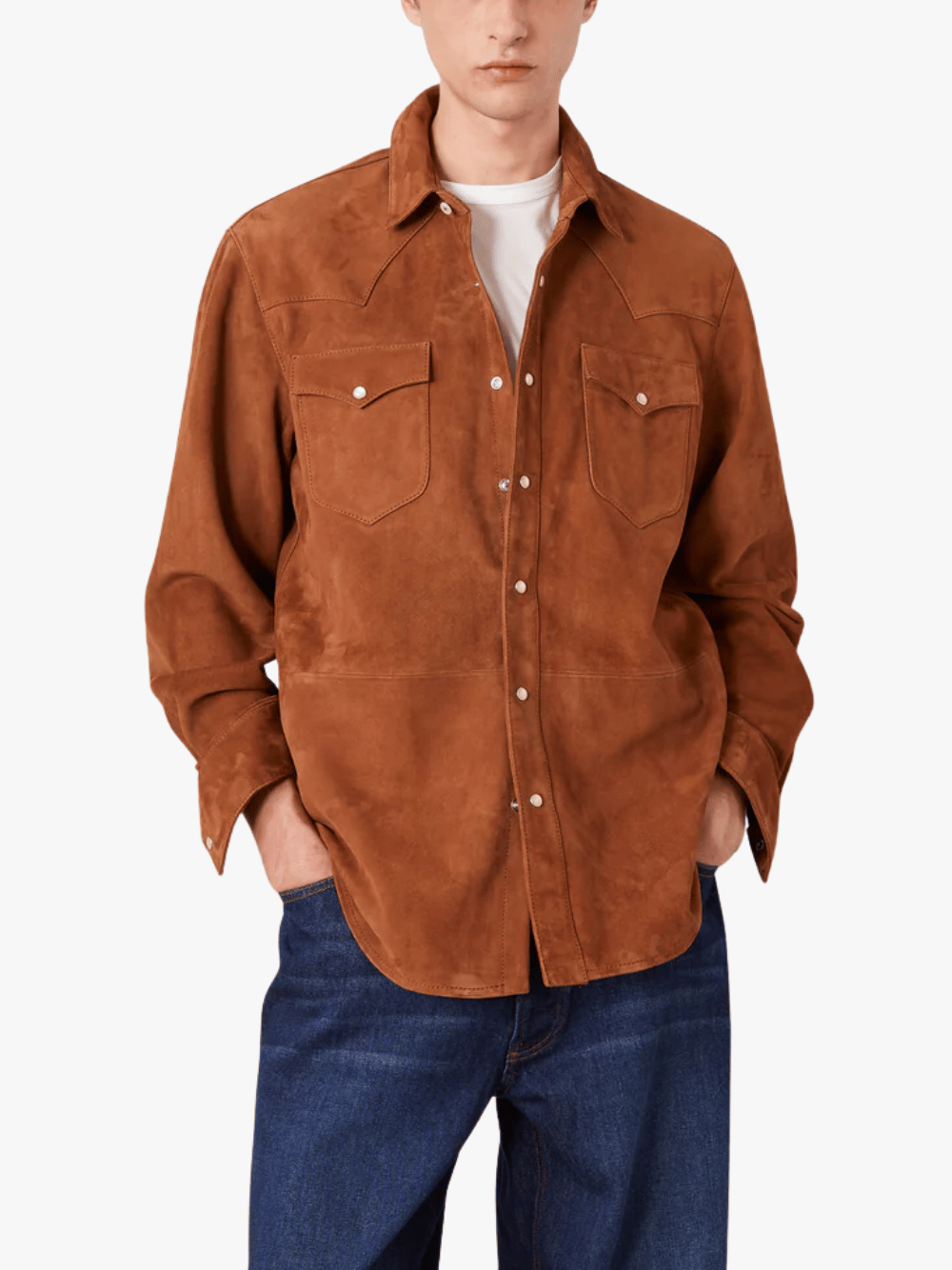 Officine Generale Marshell Overshirt Deer Brown Men's