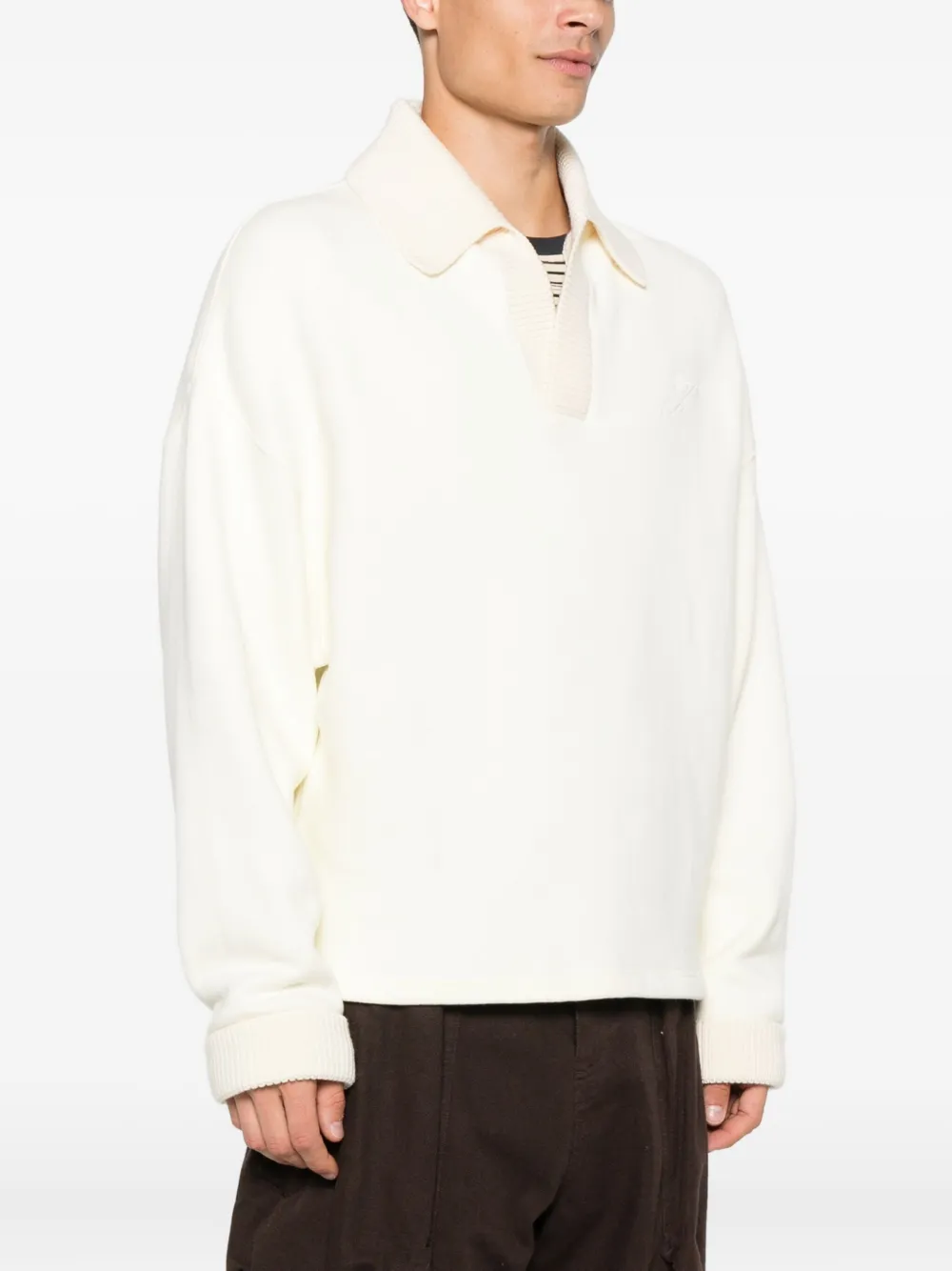 Jacquemus das Punto Langarm-Polohemd Beige Herren