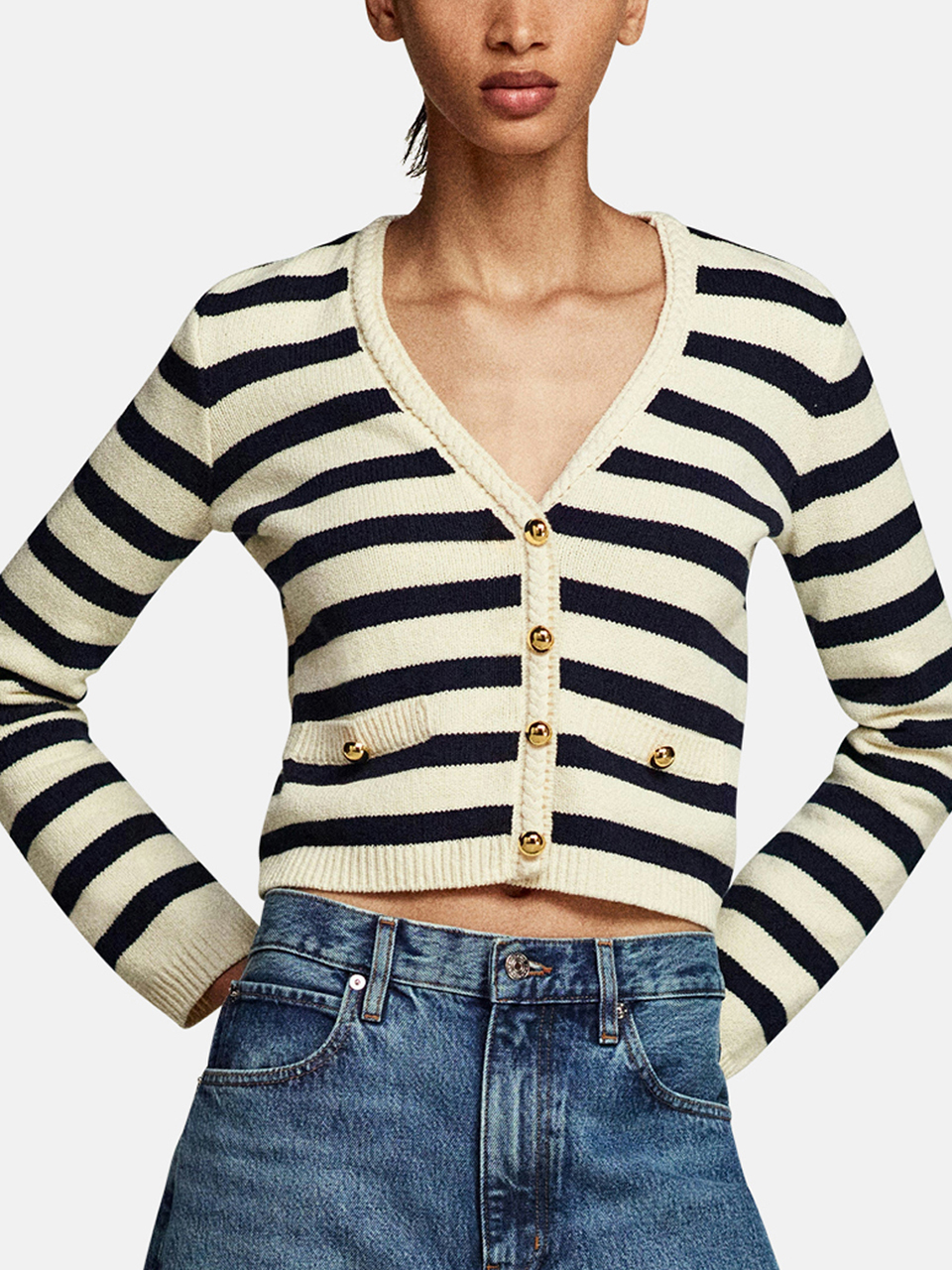 Frame The Harbour Cardigan Navy Multi Women