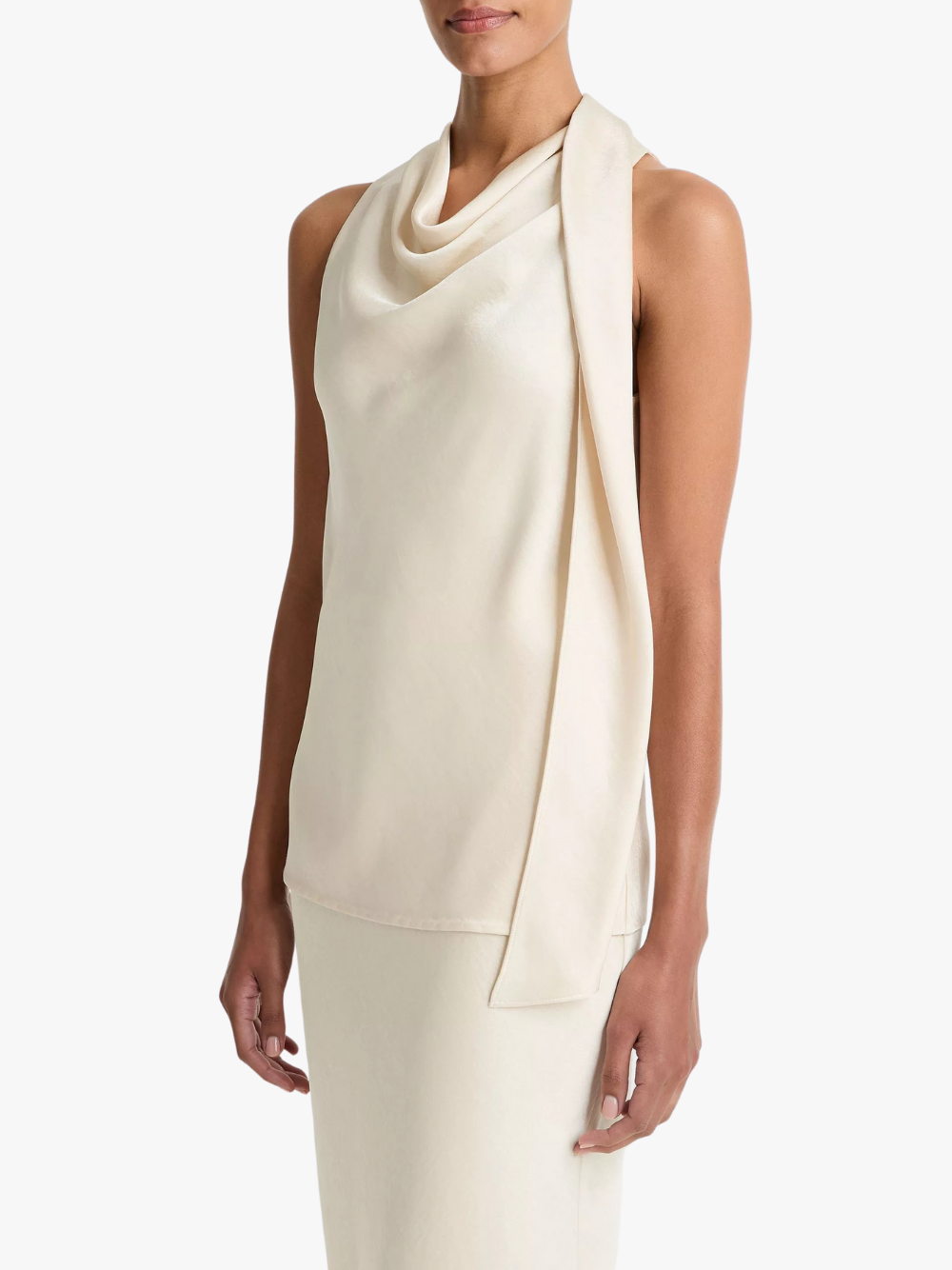 Vince Satin Scarf Top Bonanza Women