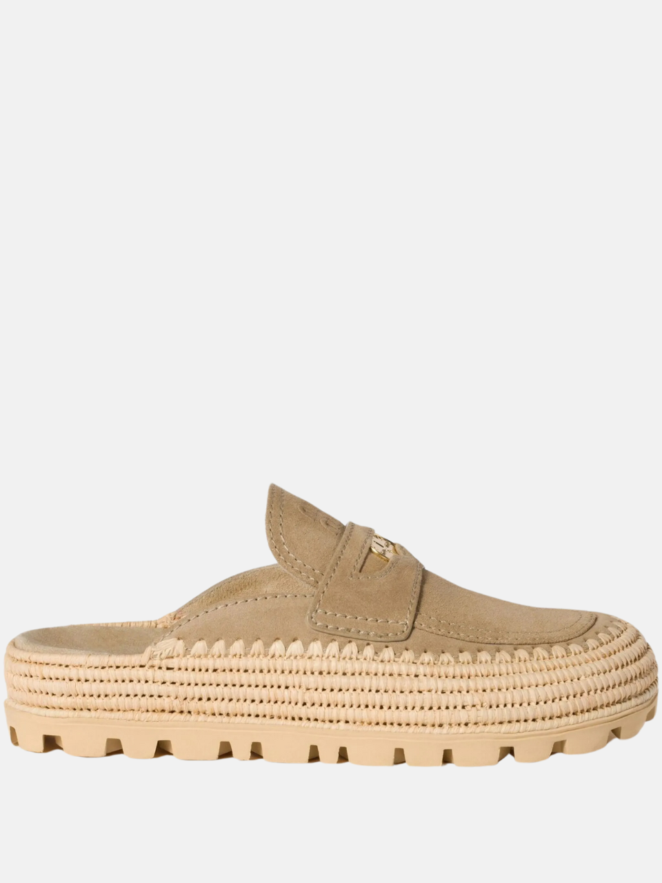 Miu Miu Mules aus Wildleder Beige Damen