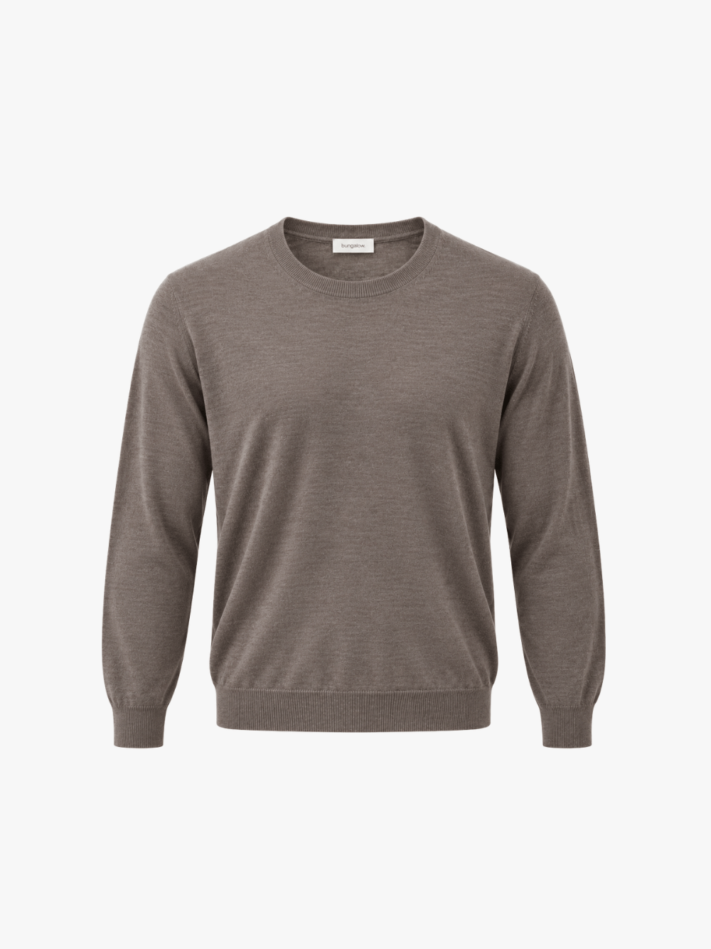 Bungalow Rundhals Strick Pullover Beige Herren