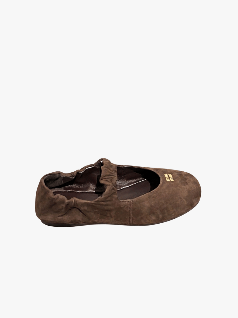 Miu Miu Dark Brown Women's Ruffle Ballerinas