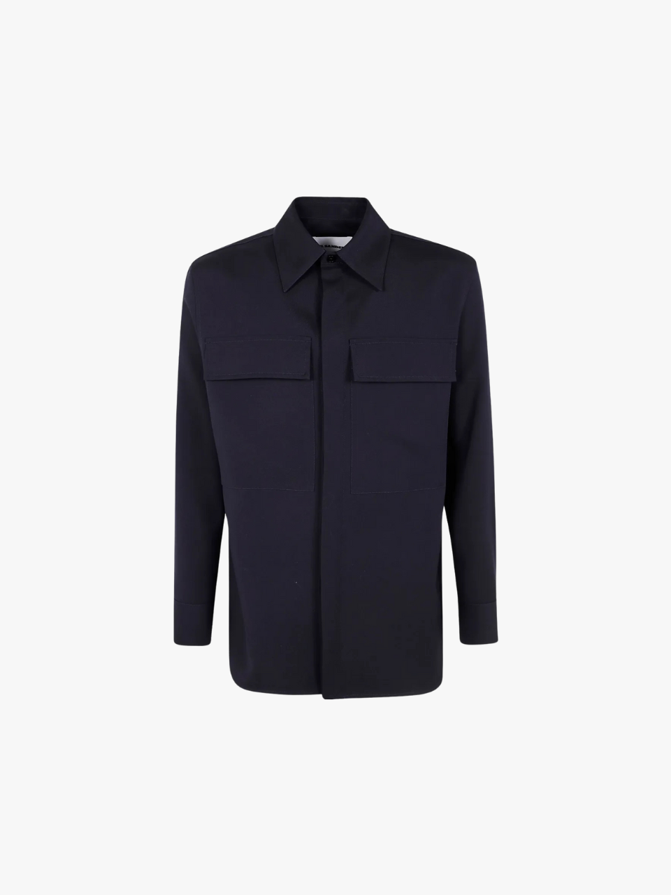 Jil Sander Hemdjacke aus Wolle Marineblau Herren