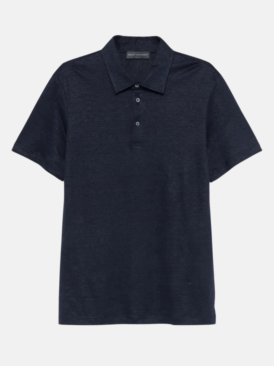 Brett Johnson linen and silk polo shirt navy men