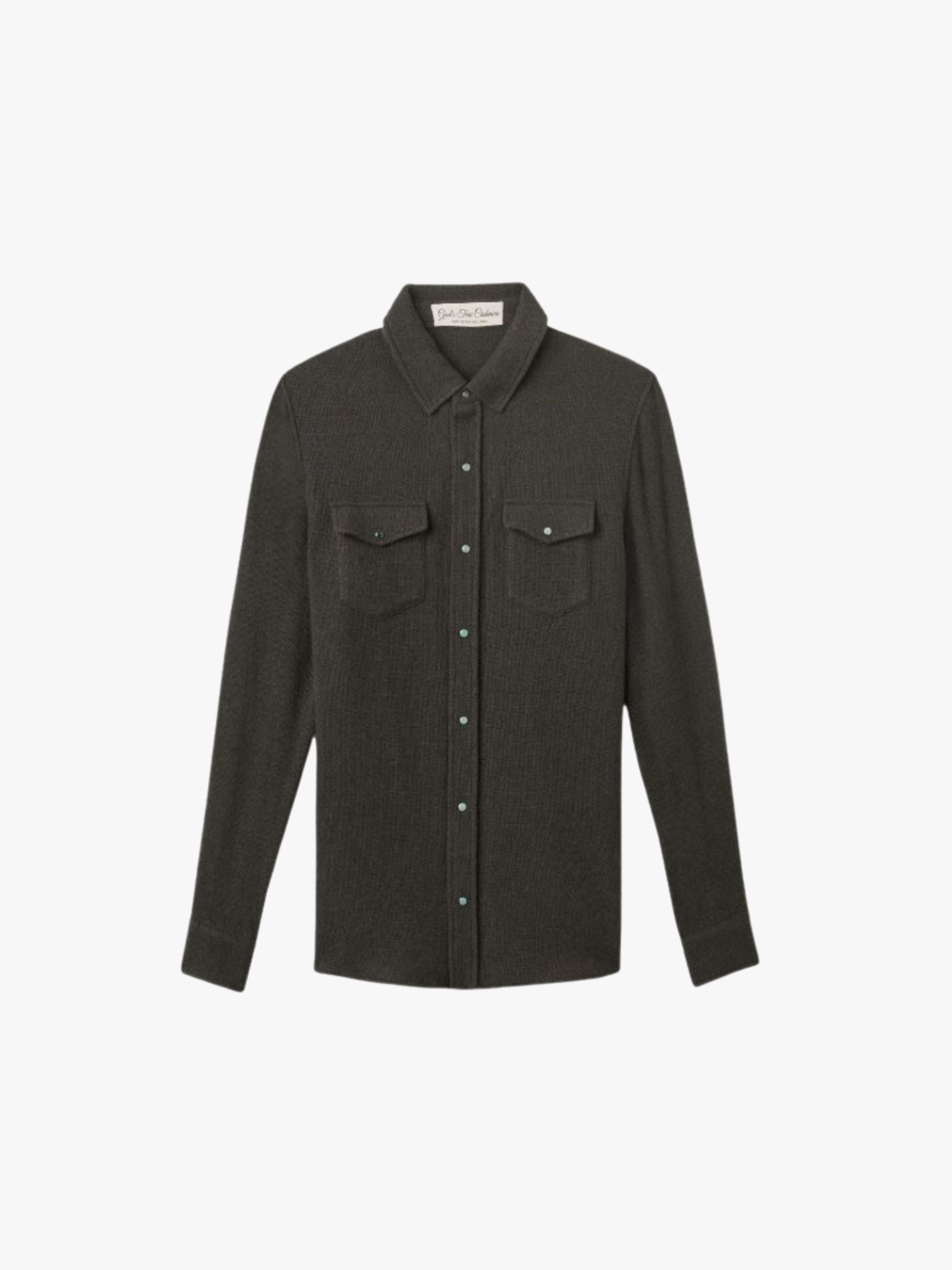 God’s True Cashmere Einfarbiges Kaschmir Ecru Hemd Herren