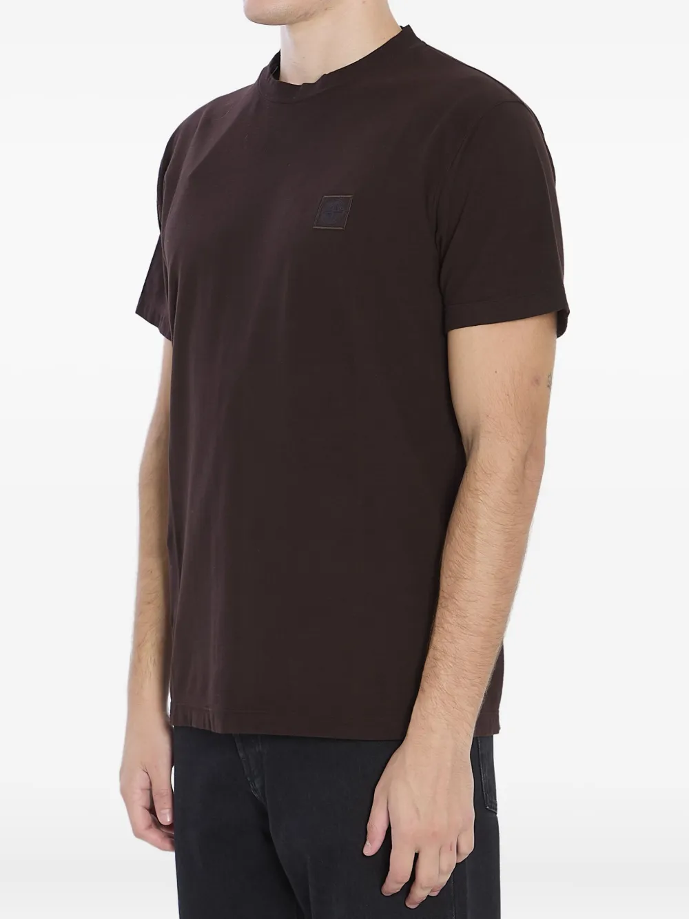 Stone Island Ghost Slim Fit T-Shirt mit Kompass-Logo-Patch Braun Herren