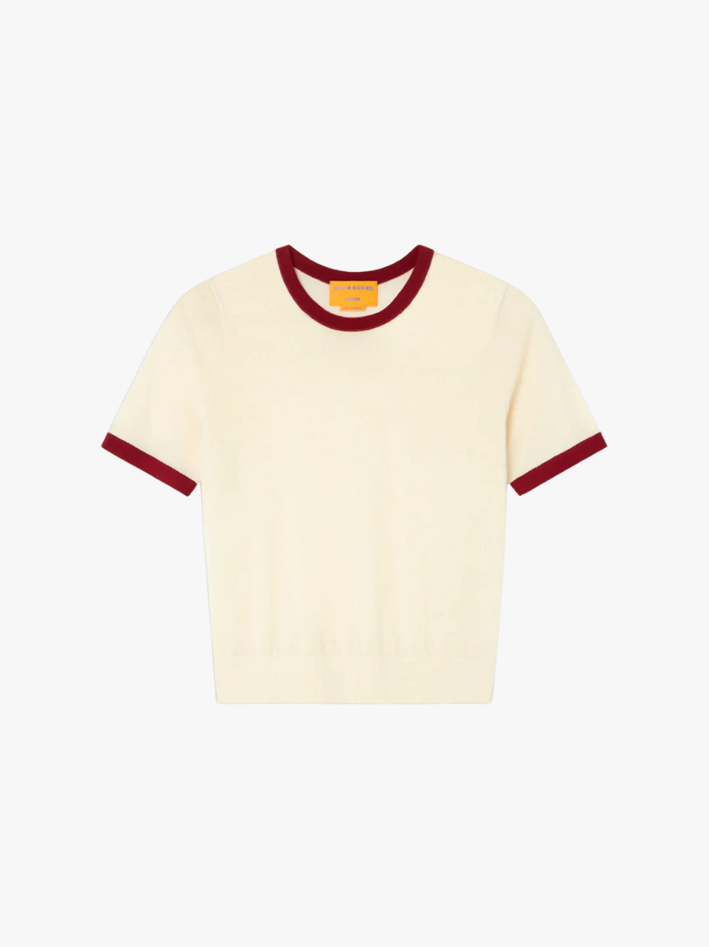 Guest In Residence Airy Ringer Tee Cream Carmine T-Shirt Damen
