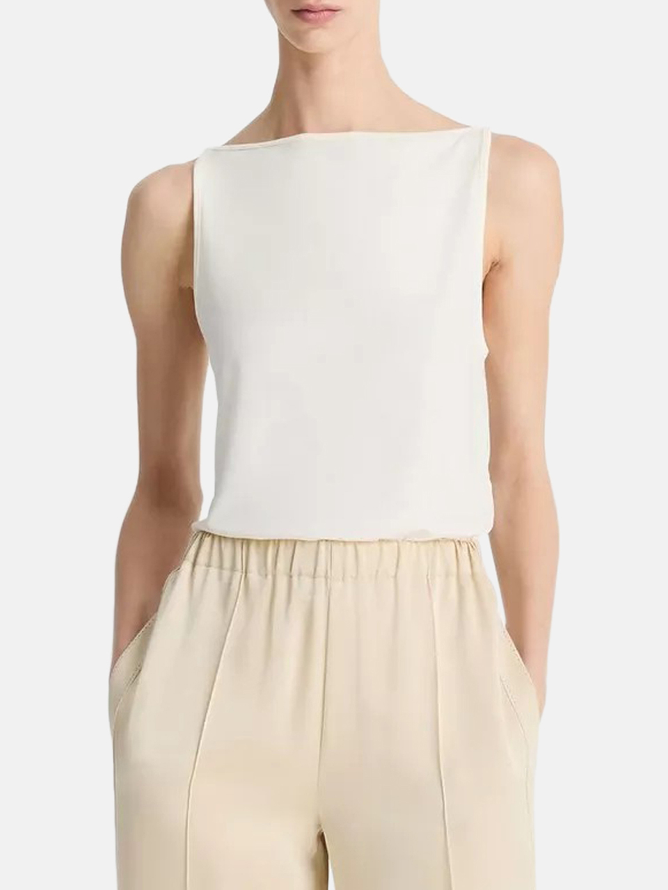 Vince jersey tank with round neck White women