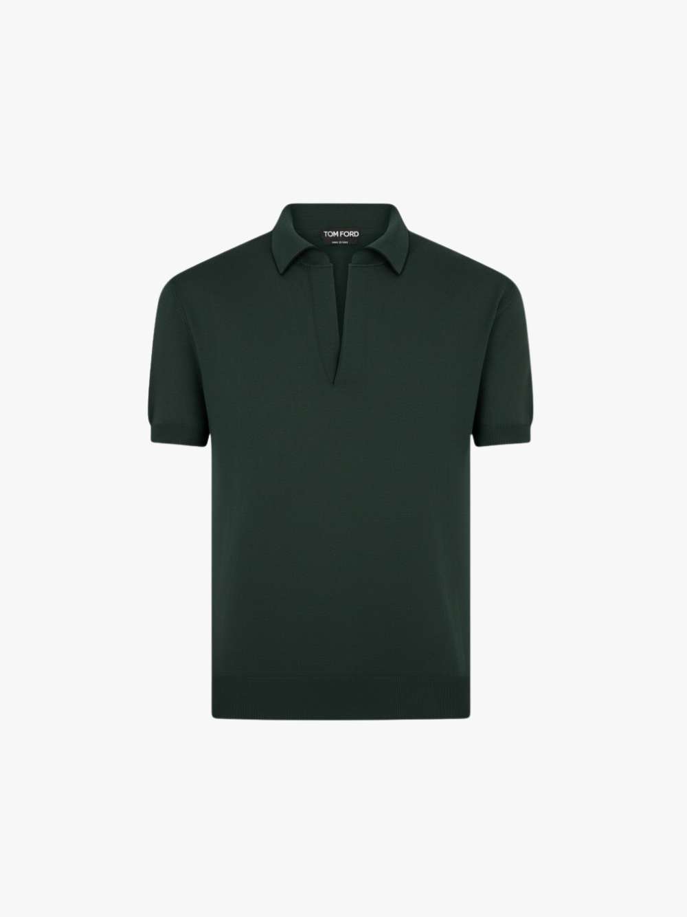 TOM FORD Tipping Polo Shirt Cotton & Silk Forest Men's