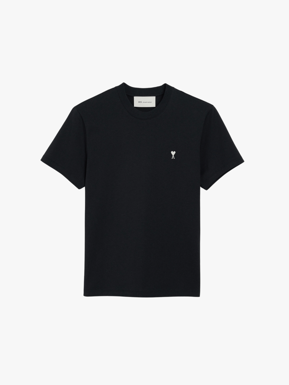 Black Cotton T-Shirt with Ami de Coeur