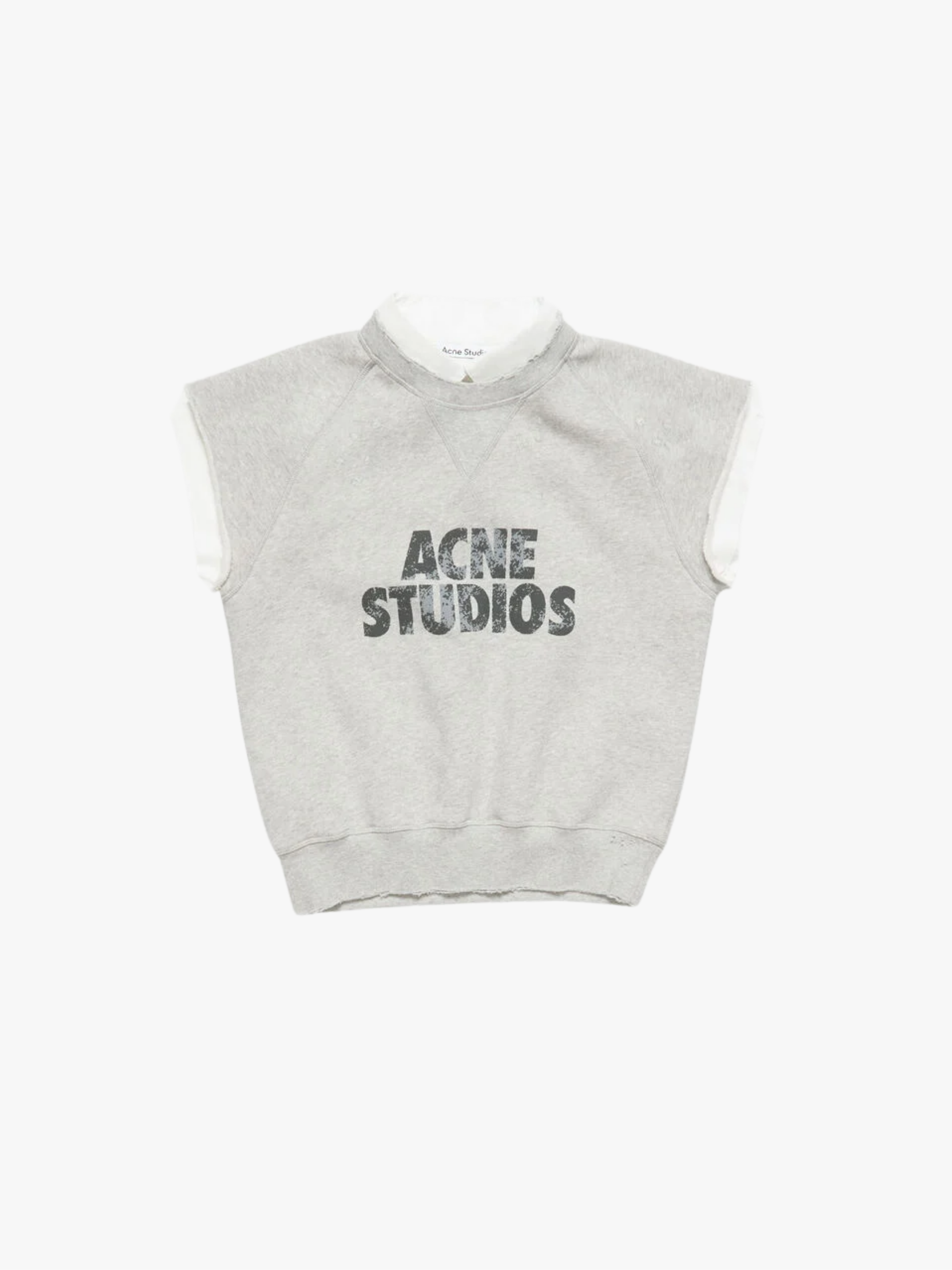 Acne Studios Layered Fleece Weste Grau Melange Damen