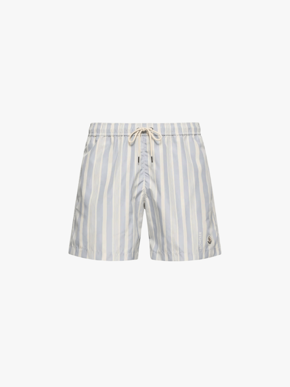 Moncler Striped Swim Shorts White & Blue Herren