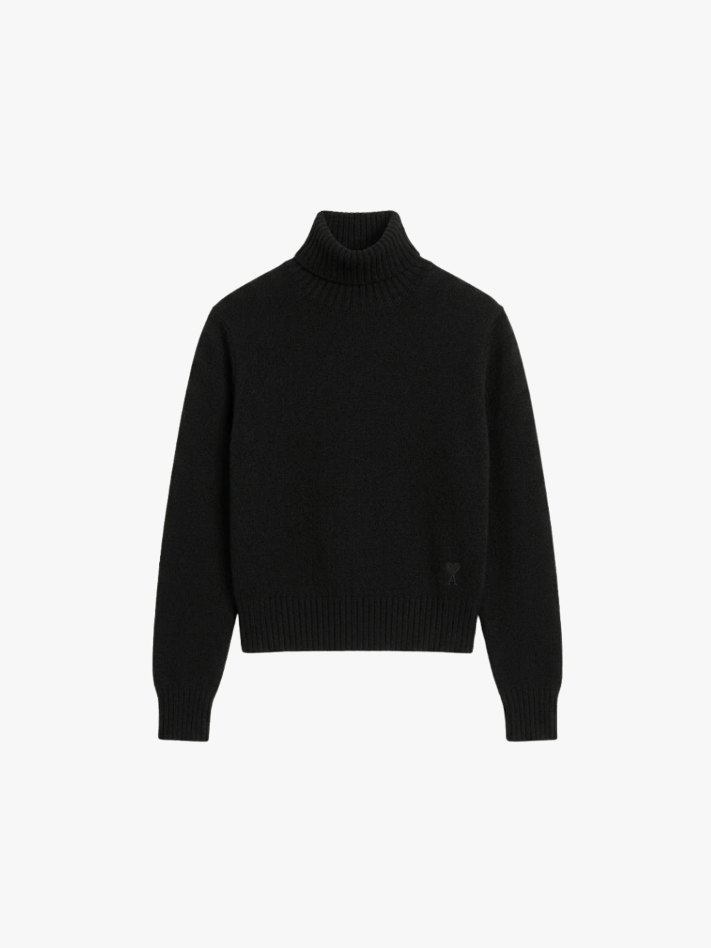 Ami Paris Pullover Rollkragen Kashmir Schwarz Damen