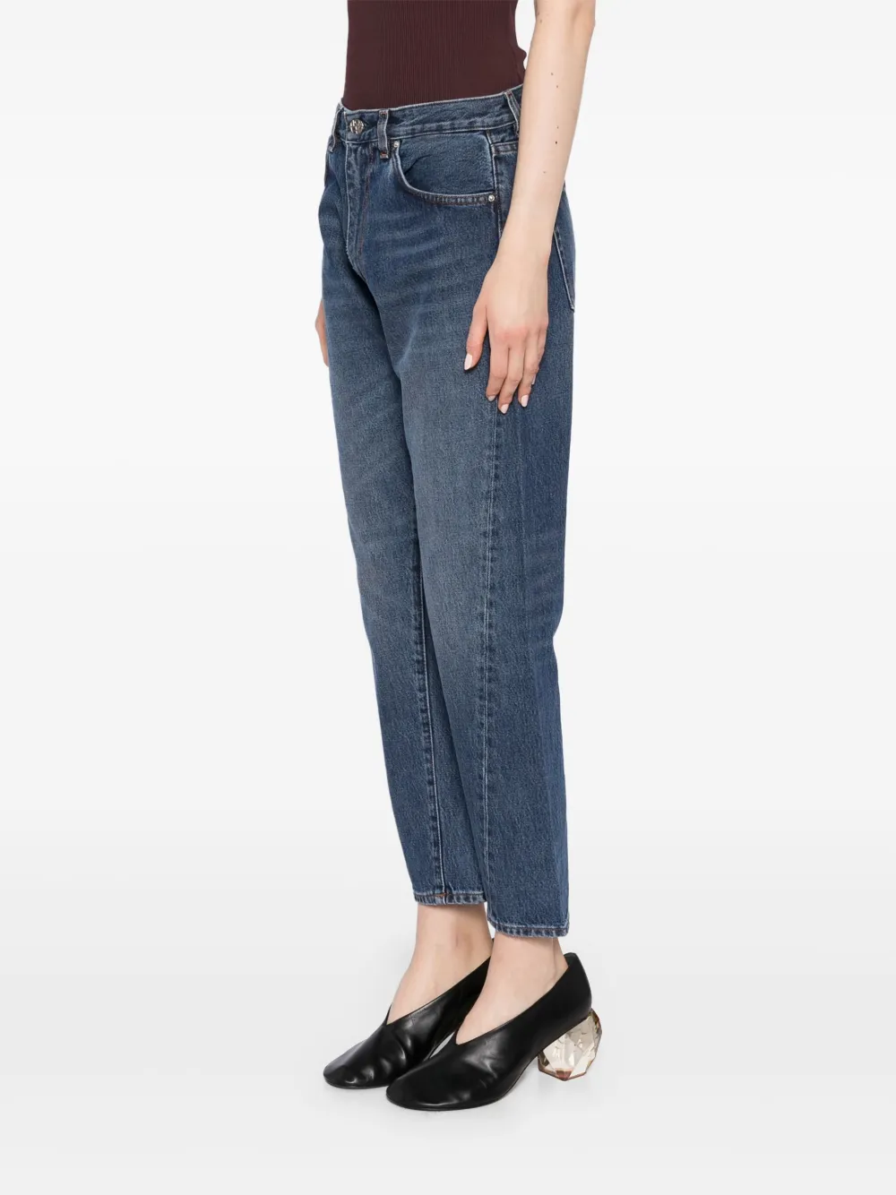 Toteme Straight Jeans mit verdrehter Naht Blau Damen