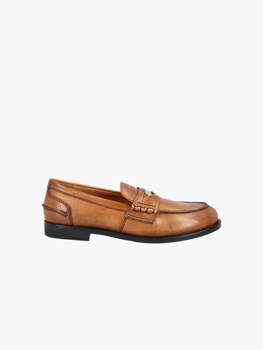 Miu Miu Loafer mit geprägter Applikation Braun Damen