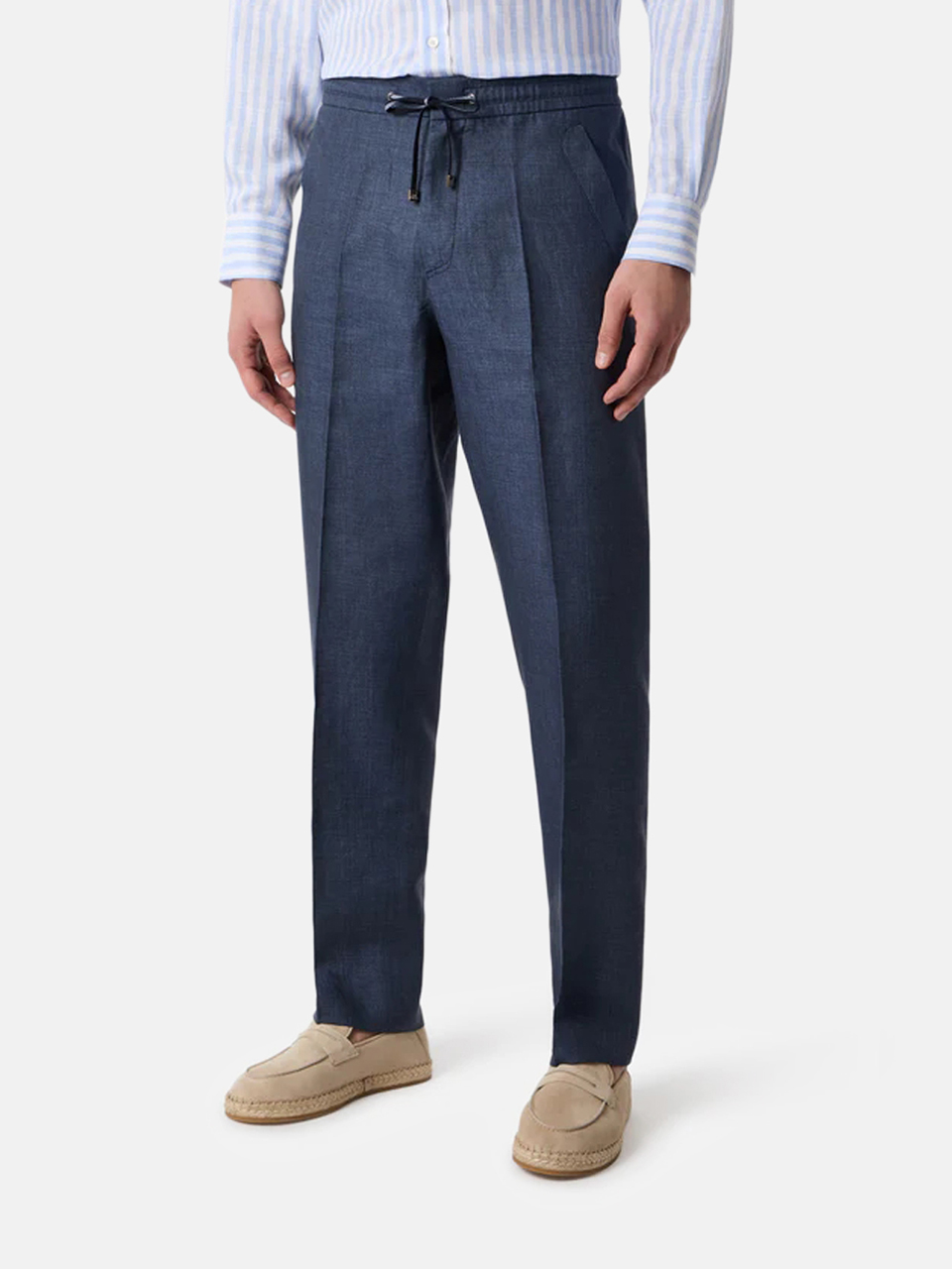 Brett Johnson LEINENHOSE MIT KORDELZUG Navy