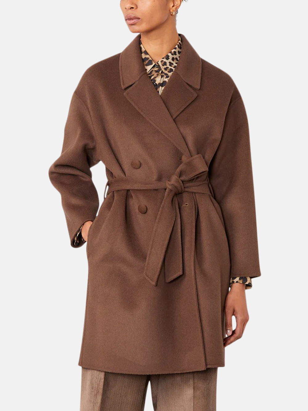 Officine Générale Mavie Coat in Iced Coffee Brown Cotton Corduroy for Women Officine Générale Mavie Coat in Iced Coffee Brown Cotton Corduroy for Women