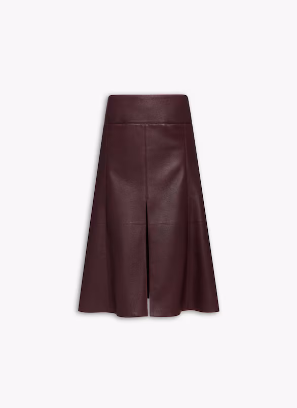 Alaïa Split Leather Skirt in Bordeaux for Women