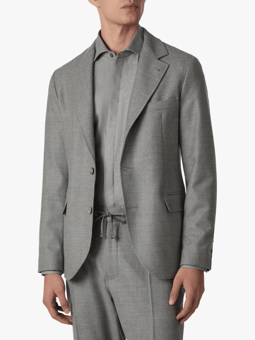 Brett Johnson Wool Single Breast Blazer Grey Men's