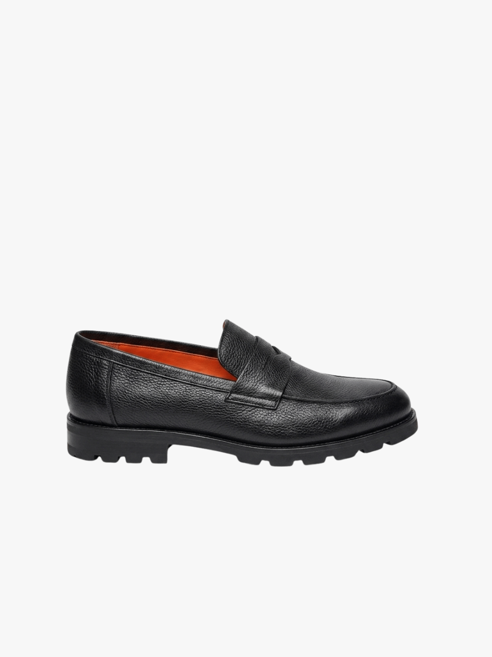 Santoni Penny Loafer Shoes Black Men