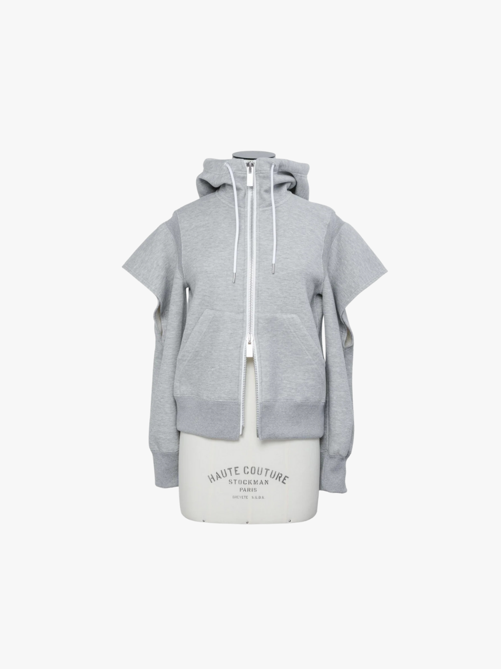 Sacai Sponge Sweat Hoodie Grau Baumwoll‑Hoodie Damen