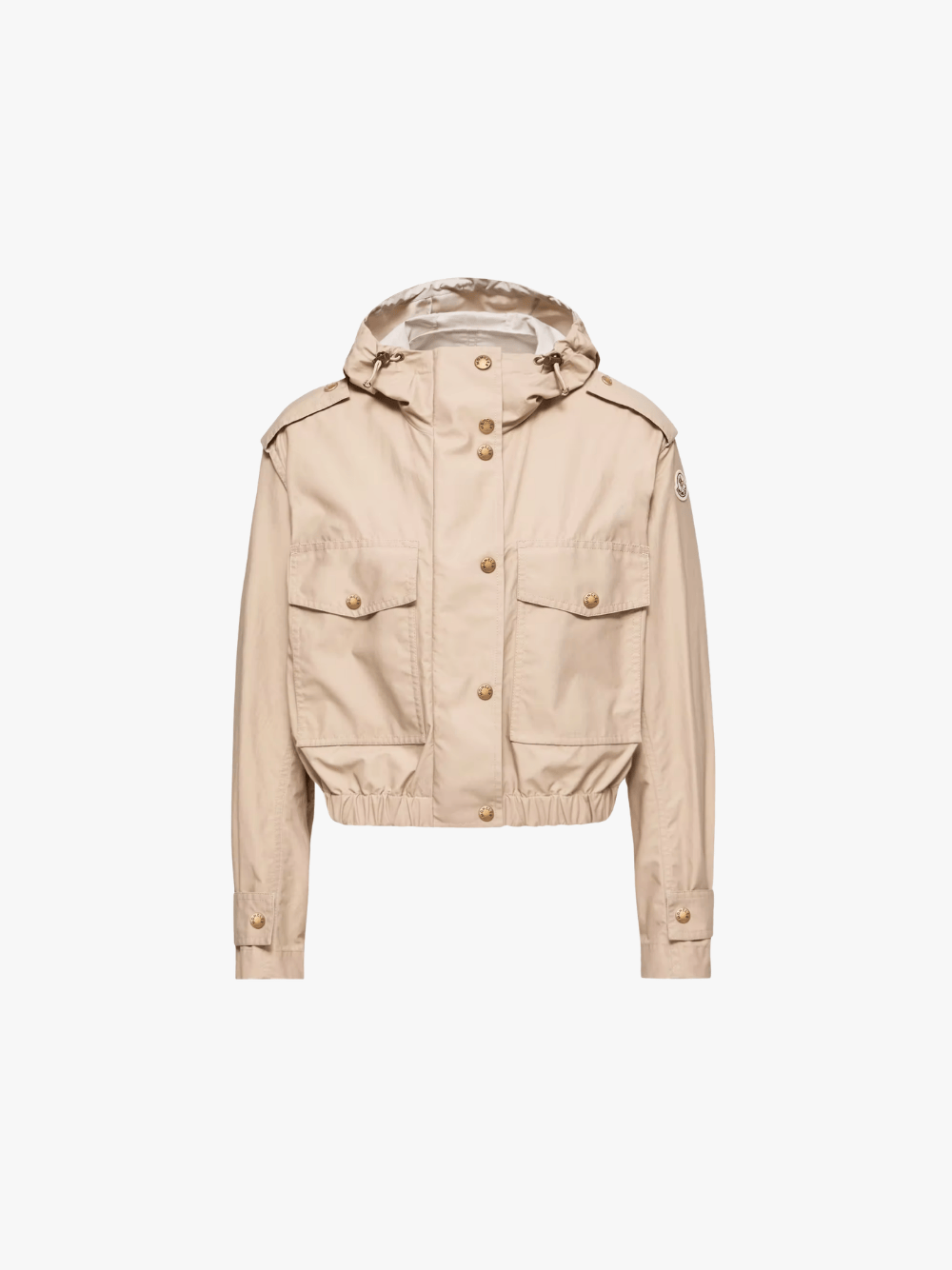 Moncler Carex Kapuzenjacke aus Baumwollmischgewebe Beige Damen