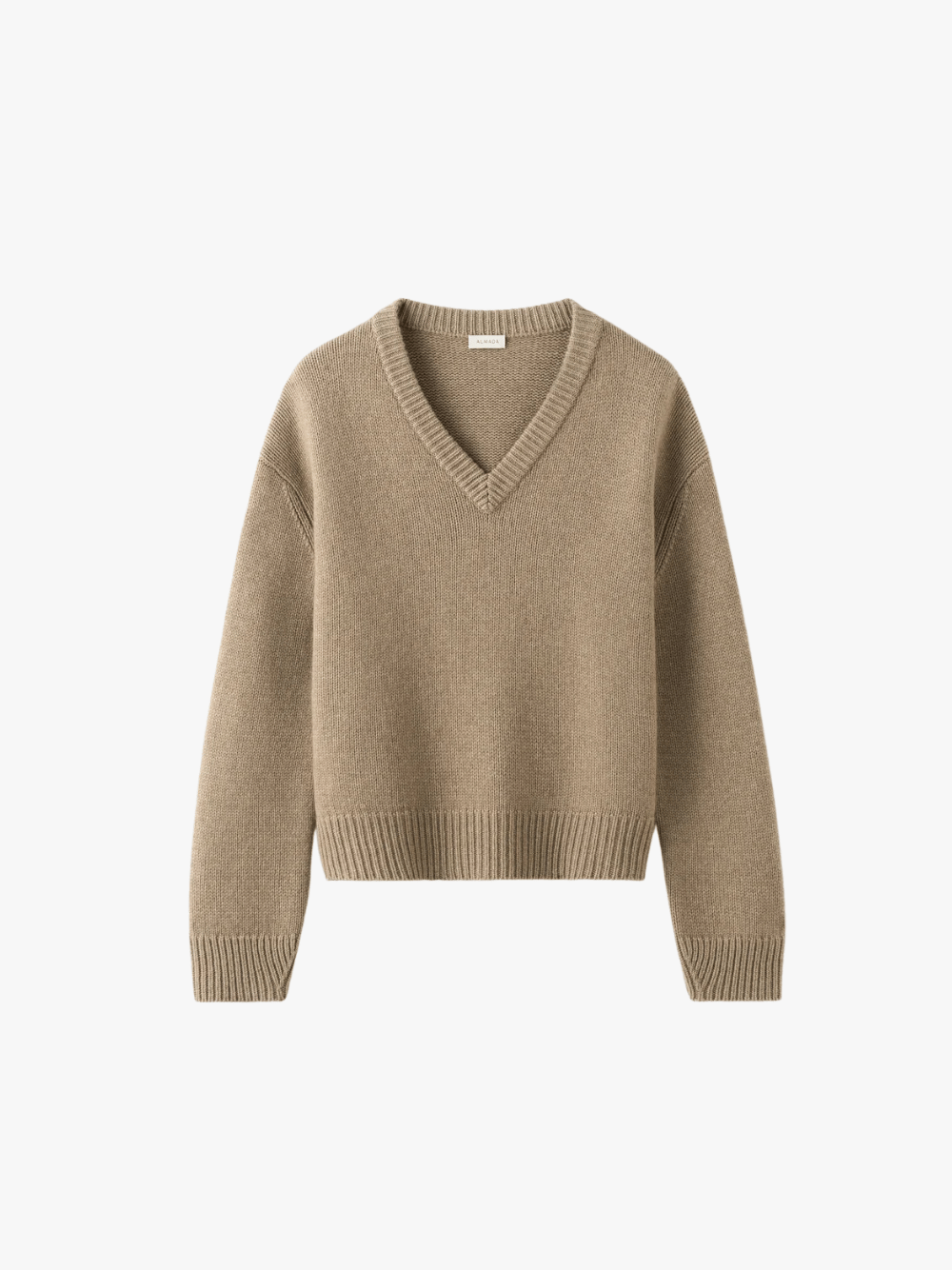 ALMADA LABEL Yara Pullover mit V-Ausschnitt Haselnussbraun Damen