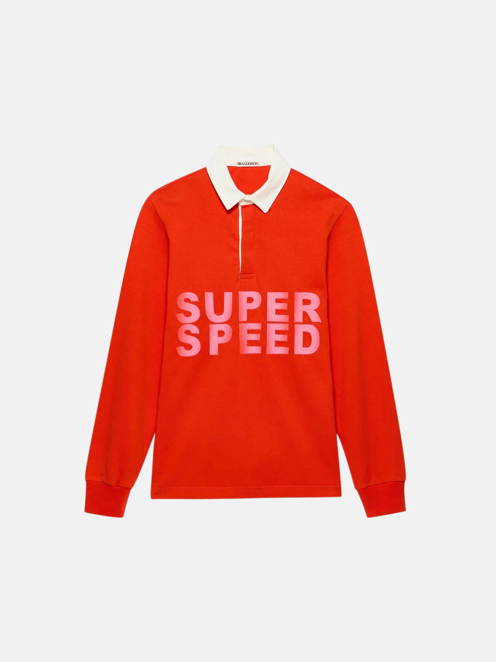 JW Anderson Super Speed Rugby Polo Top Bright Red Herren