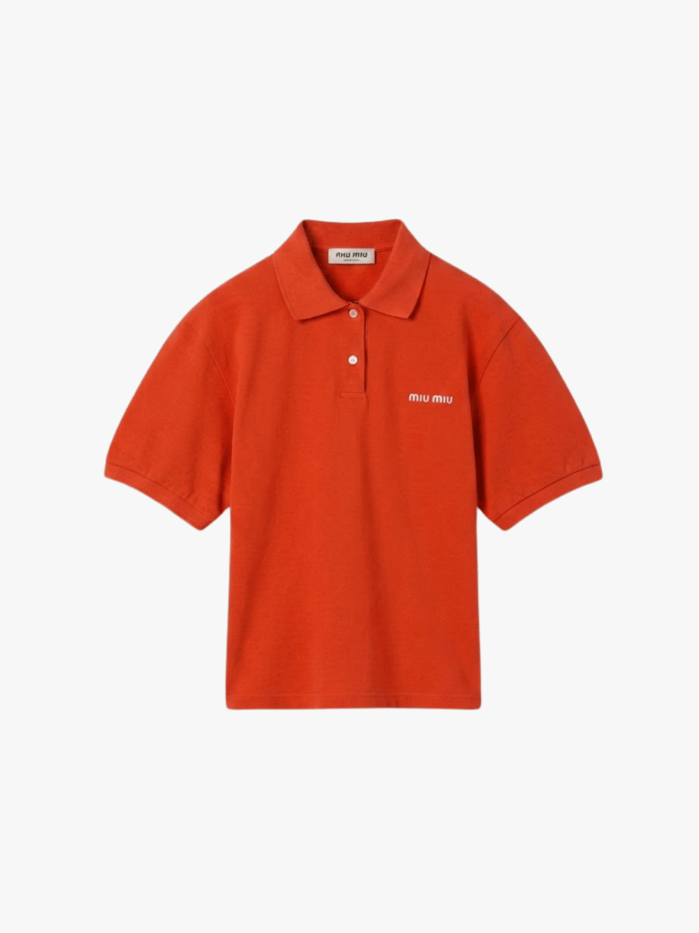 Miu Miu Polo-Shirt aus Baumwoll-Piqué Orange Damen