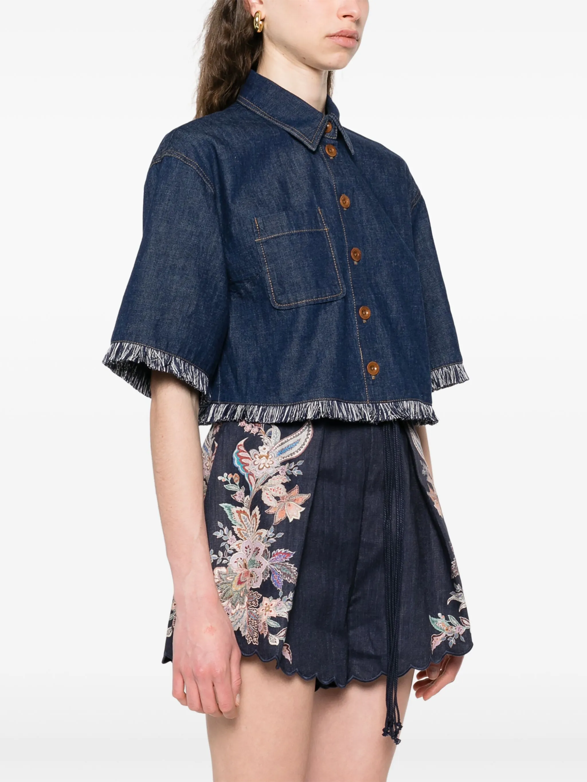 ZIMMERMANN Rhiannon Hemd Indigoblau Damen