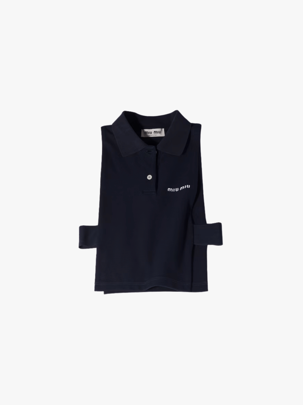 Miu Miu Piqué Polo Weste Navy Damen Strickweste
