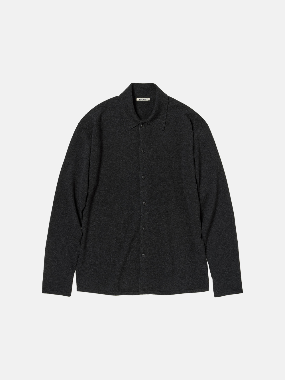 AURALEE High Twist Wool Knit Shirt Cardigan Charcoal Dunkelgrau Strickjacke Herren