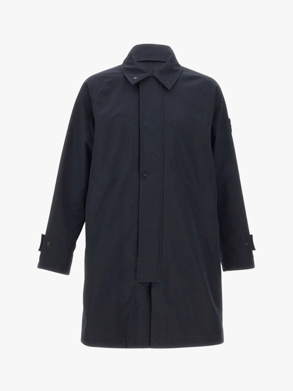 Stone Island Mantel aus Bio-Baumwolle mit Hemdkragen Blau Herren Stone Island Mantel aus Bio-Baumwolle mit Hemdkragen Blau Herren