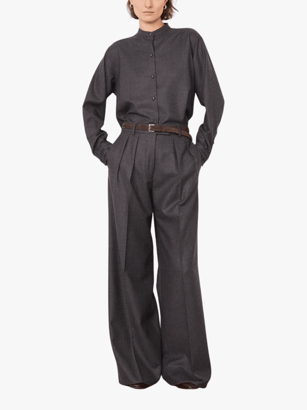 Officine Generale Auria Hemd Grau Damen
