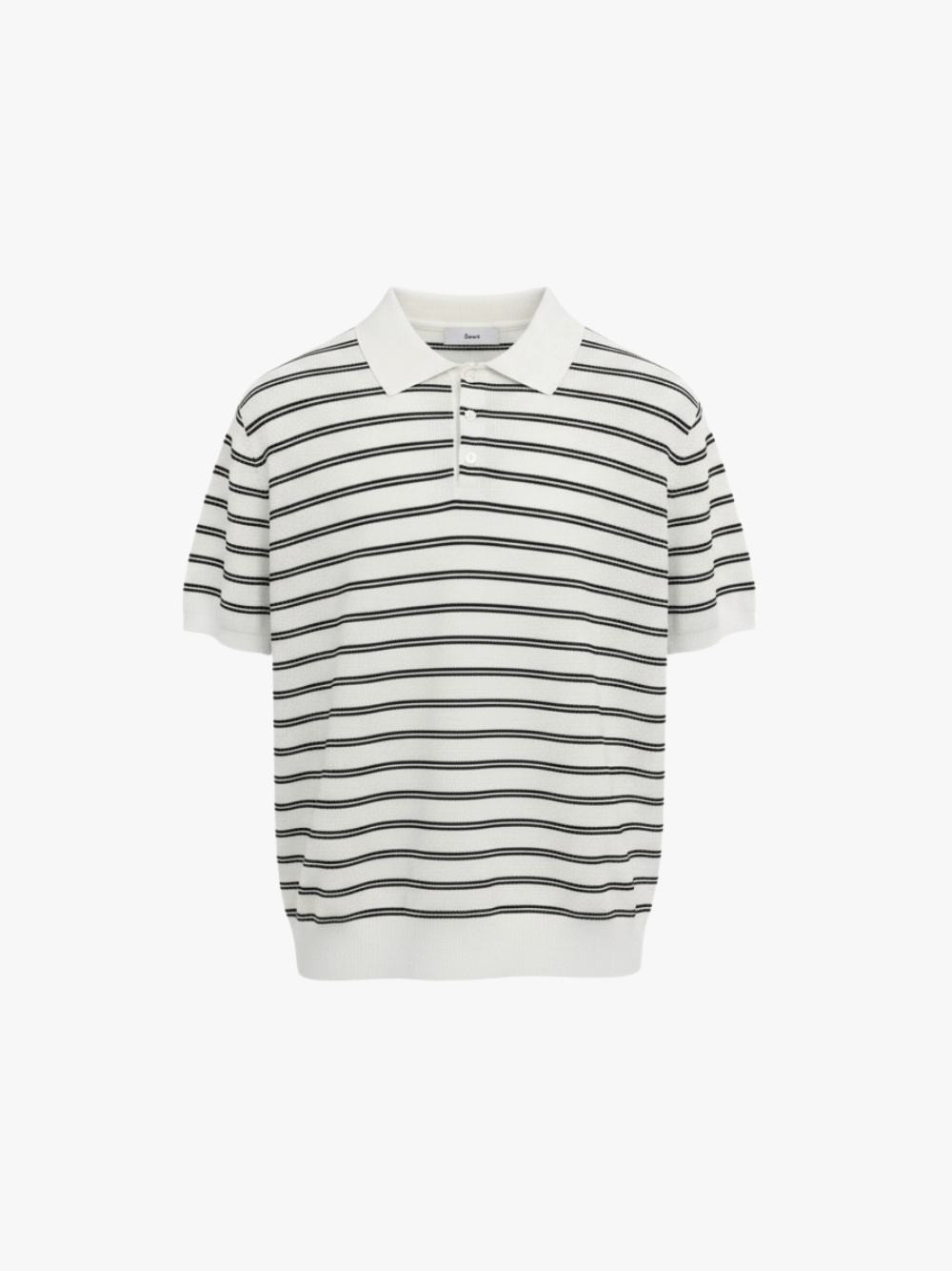 Dunst Striped Knitted Polo Weiß/Schwarz Herren