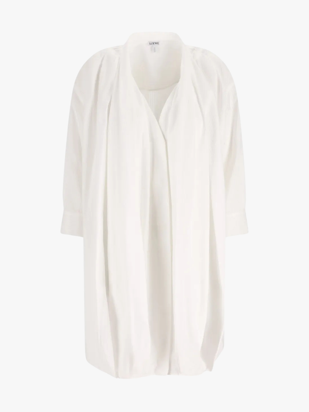 LOEWE Falten-Minikleid mit Dreiviertelärmeln Weiß Damen