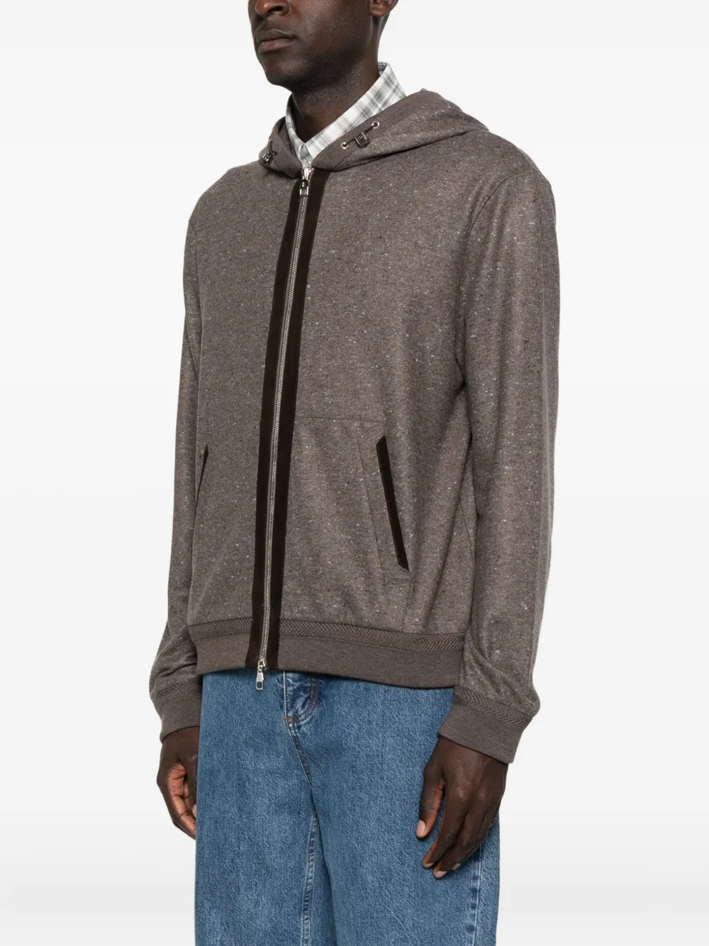 Brett Johnson Donegal Jacket with Zipper Brown Men