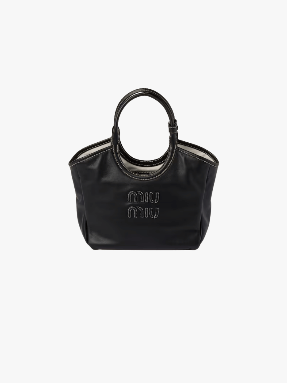 Miu Miu Ivy Tasche aus Leder Schwarz Damen