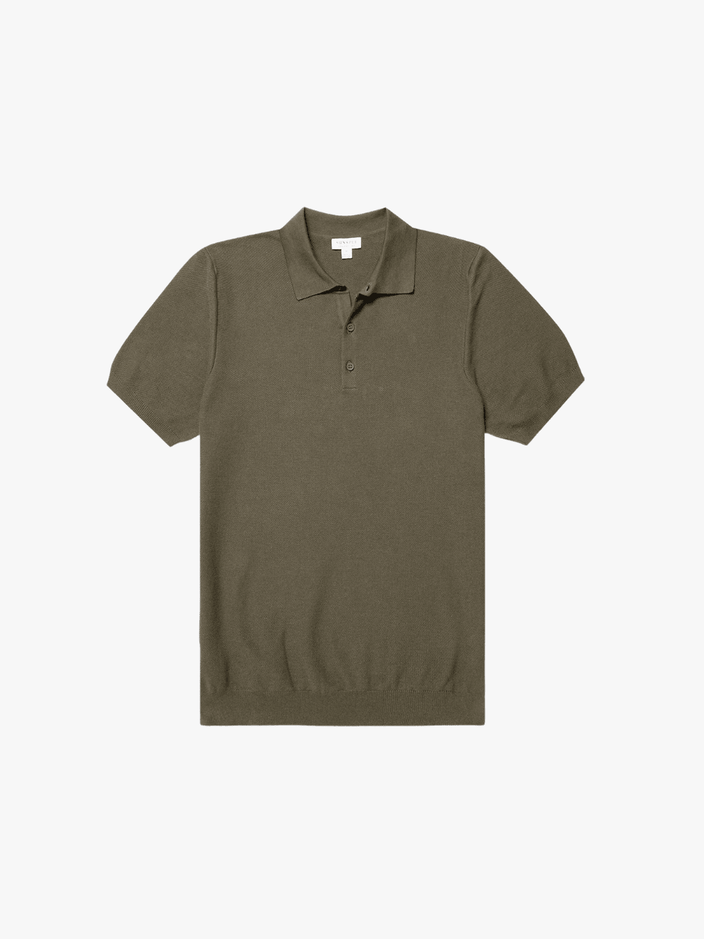 Sunspel Strick‑Polohemd Khaki Herren