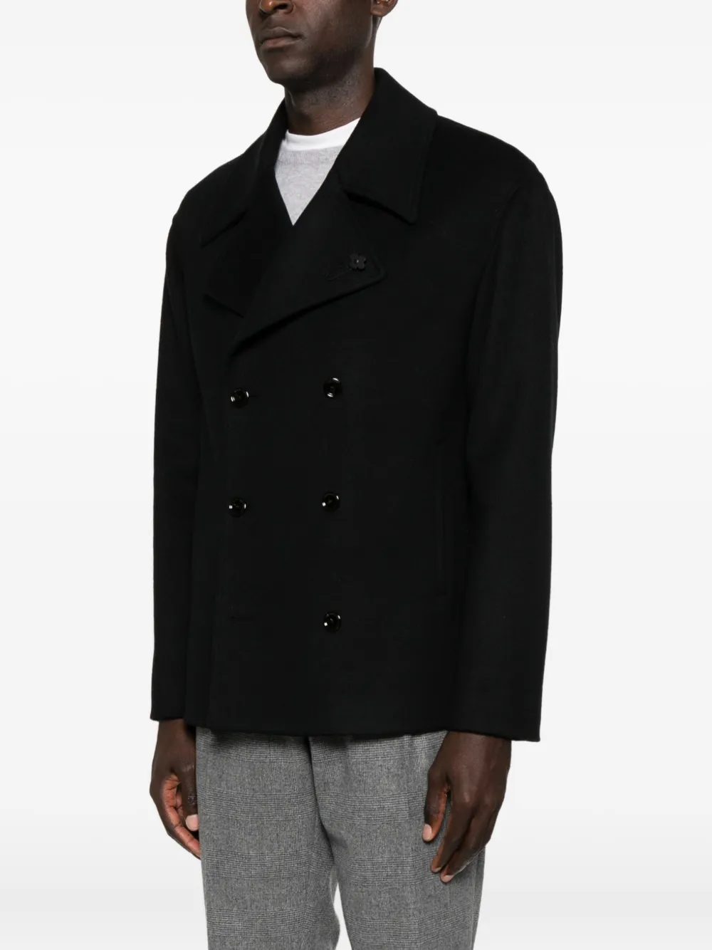 Lardini Double-Breasted Blazer Black Men