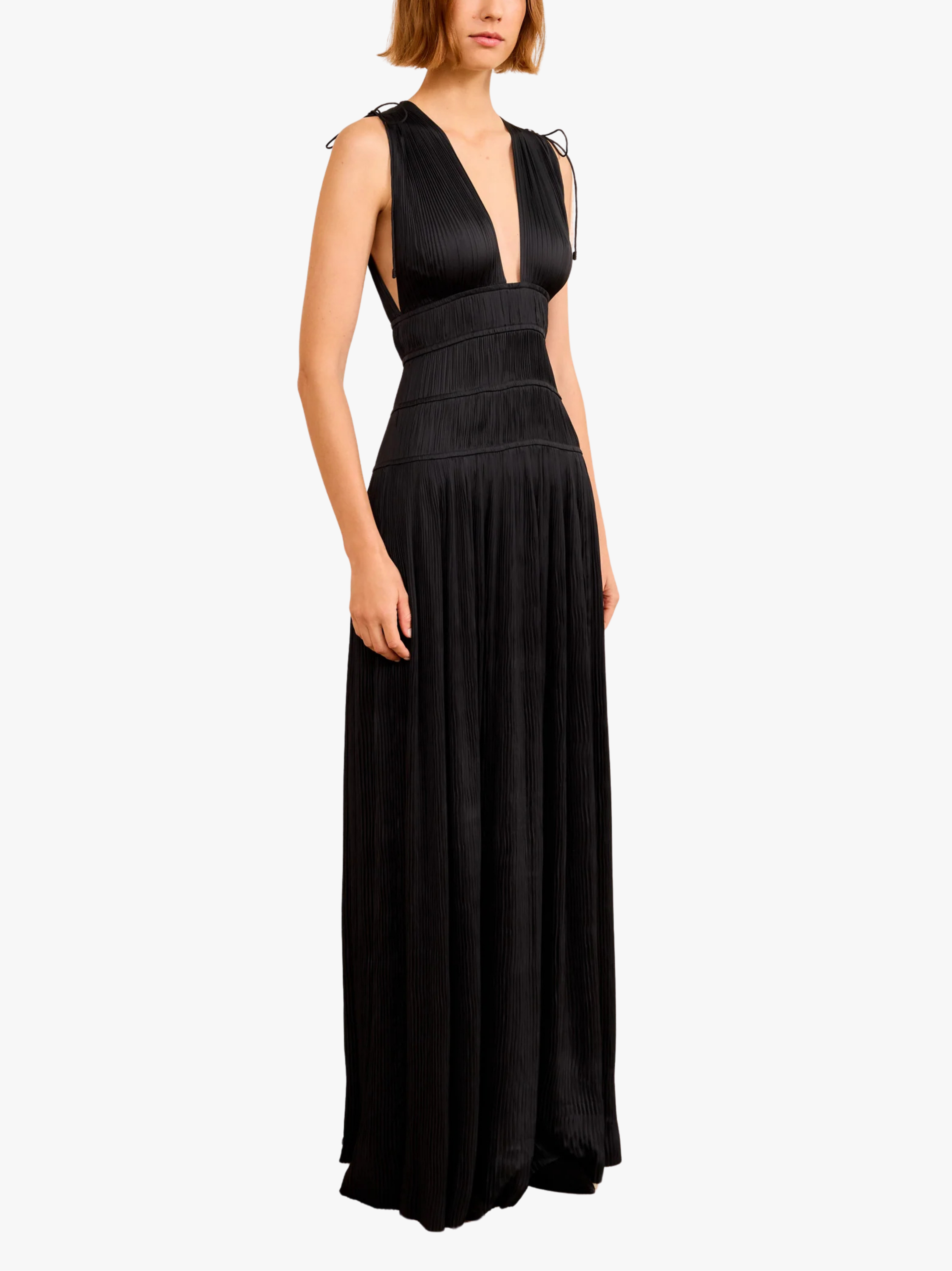 Ulla Johnson Tasneem Deep V Gown Noir Schwarz Damen