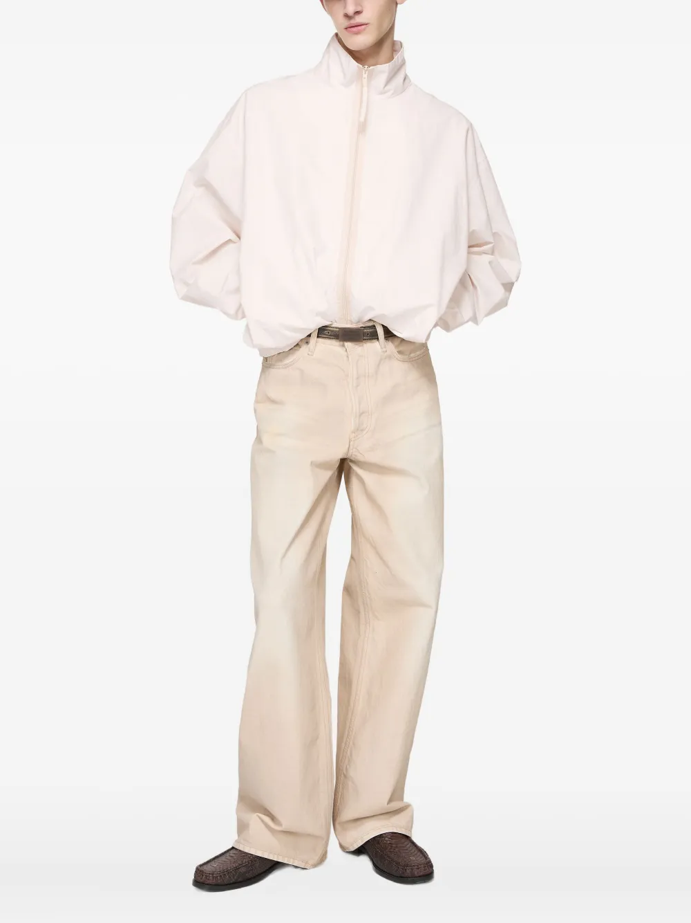 Acne Studios Jacke mit Puffärmeln und Reißverschluss Weiß Herren